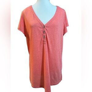 Elegant Coral V-Neck Blouse